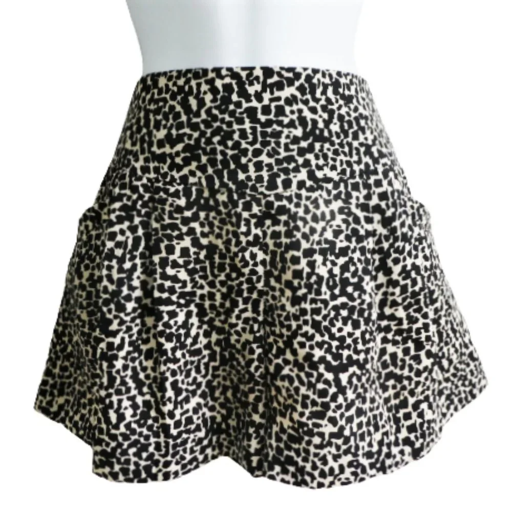 Culotte Shorts Ann Taylor Loft Animal Print Pockets Side Zip Wide Leg Vintage 4